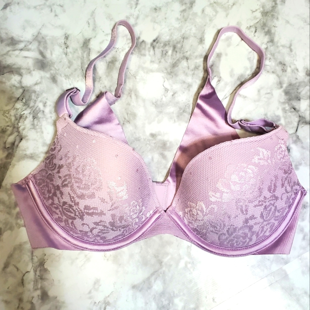 Secret‎ Treasures Purple Lace Push Up Underwire Bra Womens 34B